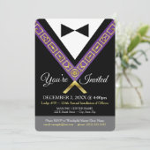 Einladung zur Freimaurerei - Lila & Gold Masonic J (Stehend Vorderseite)