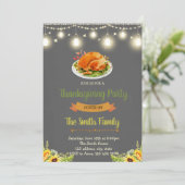 Einladung zur Friendsgiving-Potluck-Party (Stehend Vorderseite)