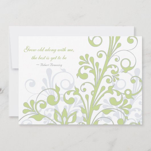 Einladung zur Frühjahrsfeier: grün, grau und weiß (Rückseite)