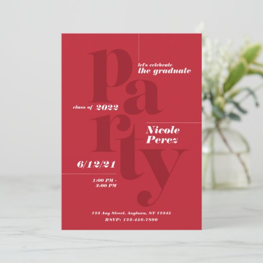 Einladung zur Fun Graduation Party Class 2022 (Stehend Vorderseite)