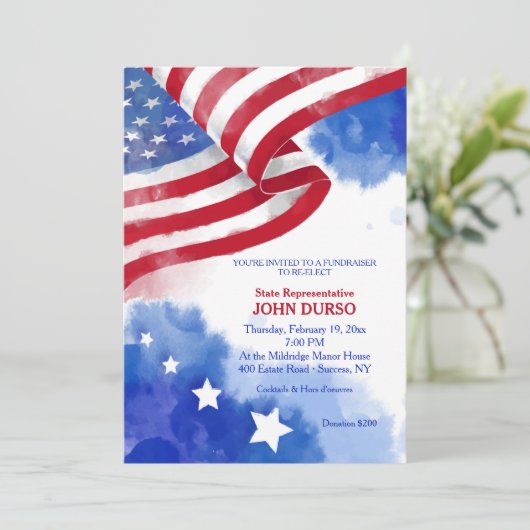 Einladung zur Fundraiser-flag-Stiftung (Stehend Vorderseite)