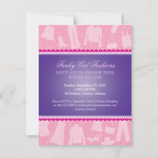 Einladung zur Funky Fashion Show (Rückseite)