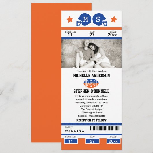 Einladung zur Fußballhochzeit (Vorne/Hinten)