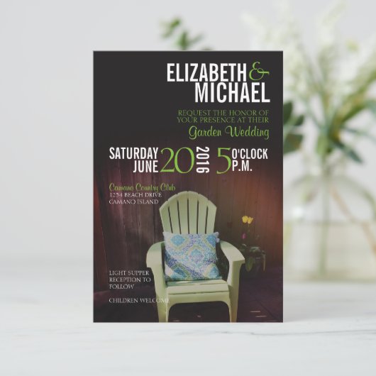 Einladung zur Gartenhochzeit (Stehend Vorderseite)