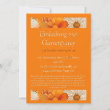 Einladung zur Gartenparty Retro 1970er Stil