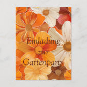 Einladung zur Gartenparty Retro 1970er Stil (Vorderseite)