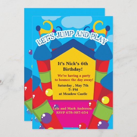 Einladung zur Geburtstagsfeier (Vorne/Hinten)