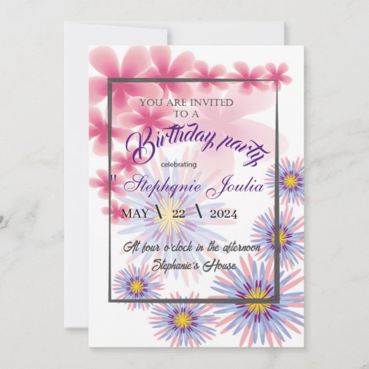 Einladung zur Geburtstagsfeier (Vorderseite)