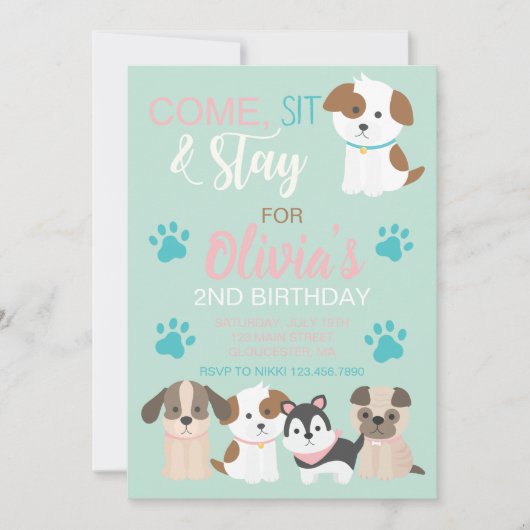 Einladung zur Geburtstagsfeier (Vorderseite)