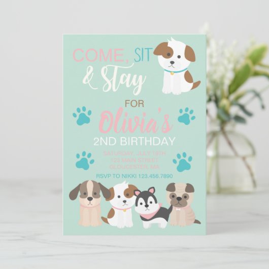 Einladung zur Geburtstagsfeier (Stehend Vorderseite)