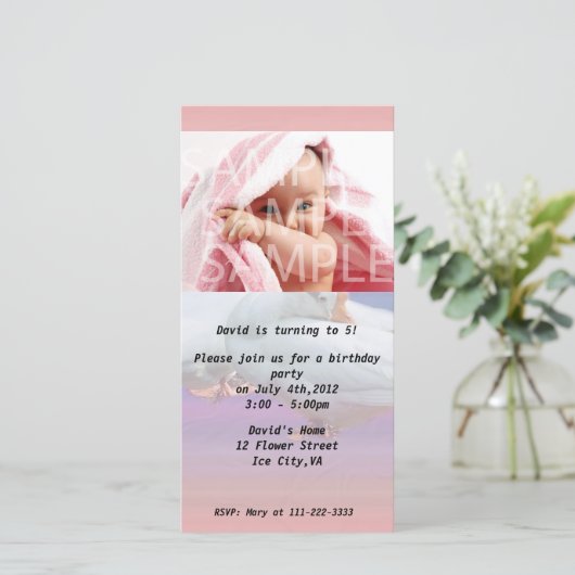 Einladung zur Geburtstagsfeier (Stehend Vorderseite)