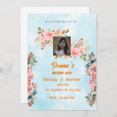 Einladung zur Geburtstagsfeier (Vorne/Hinten)