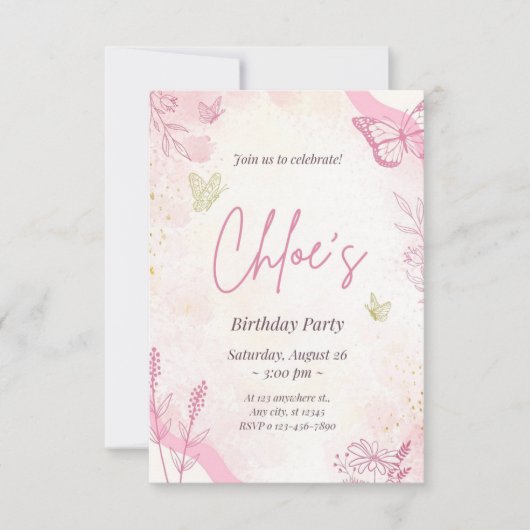 Einladung zur Geburtstagsfeier (Vorderseite)