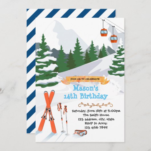 Einladung zur Geburtstagsfeier (Vorne/Hinten)