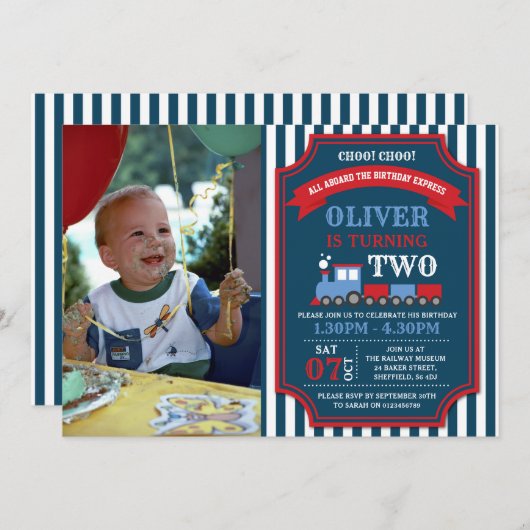 Einladung zur Geburtstagsfeier (Vorne/Hinten)