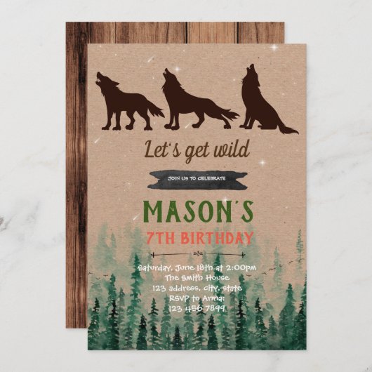 Einladung zur Geburtstagsfeier (Vorne/Hinten)