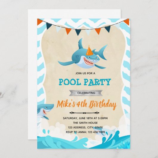 Einladung zur Geburtstagsfeier (Vorne/Hinten)