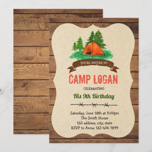 Einladung zur Geburtstagsfeier (Vorne/Hinten)