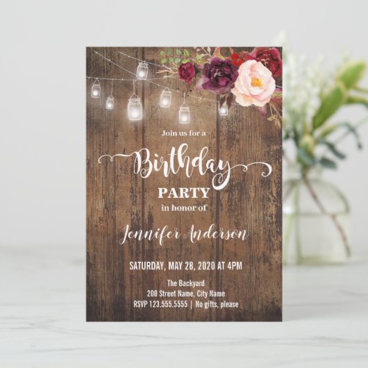 Einladung zur Geburtstagsfeier (Stehend Vorderseite)