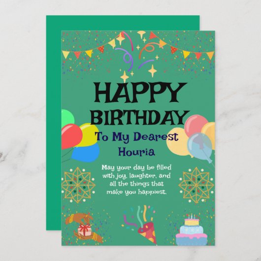 Einladung zur Geburtstagsfeier (Vorne/Hinten)