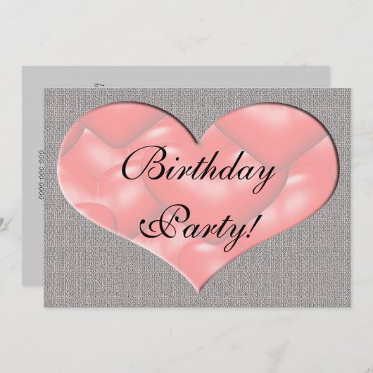 Einladung zur Geburtstagsfeier (Vorne/Hinten)