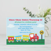 Einladung zur Geburtstagsfeier - Choo Choo Train (Stehend Vorderseite)