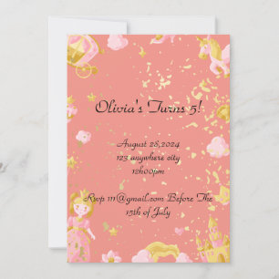 Einladung zur Geburtstagsfeier der rosa Prinzessin