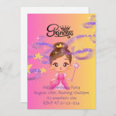 Einladung zur Geburtstagsfeier der rosa Prinzessin (Vorne/Hinten)