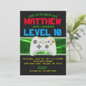 Einladung zur Geburtstagsfeier des Videospiels (Stehend Vorderseite)