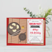 Einladung zur Geburtstagsfeier Dimsum (Stehend Vorderseite)