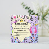 Einladung zur Geburtstagsfeier (gr)- Musik (Stehend Vorderseite)