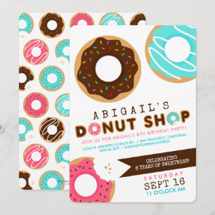 Einladung zur Geburtstagsfeier im Donut-Shop