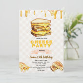 Einladung zur Geburtstagsfeier mit gegrilltem Käse (Stehend Vorderseite)