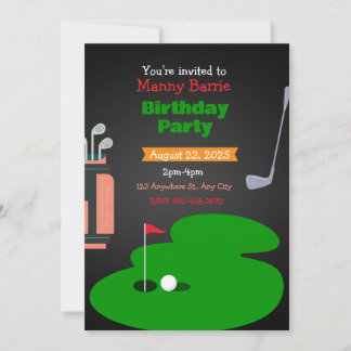 Einladung zur Geburtstagsfeier mit Golf-Thema