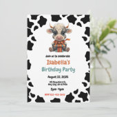 Einladung zur Geburtstagsfeier mit Kuh-Thema (Stehend Vorderseite)