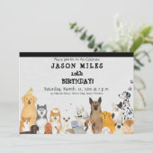 Einladung zur Geburtstagsfeier, Niedliche Hunde, S (Stehend Vorderseite)