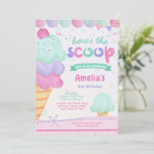 Einladung zur Geburtstagsfeier von Eiscreme (Stehend Vorderseite)