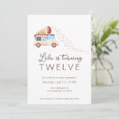 Einladung zur Geburtstagsfeier von Eiscreme (Stehend Vorderseite)