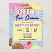 Einladung zur Geburtstagsfeier von Eiscreme (Vorne/Hinten)
