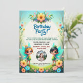 Einladung zur Geburtstagsfeier von Fairy Garden (Stehend Vorderseite)