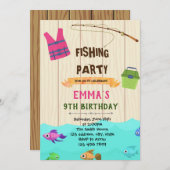 Einladung zur Geburtstagsfeier von Fischen (Vorne/Hinten)