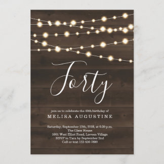 Einladung zur Geburtstagsfeier von Frauen - rustik