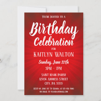 Einladung zur Geburtstagsfeier von Red Sunburst