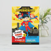 Einladung zur Geburtstagsfeier von Superheran (Stehend Vorderseite)