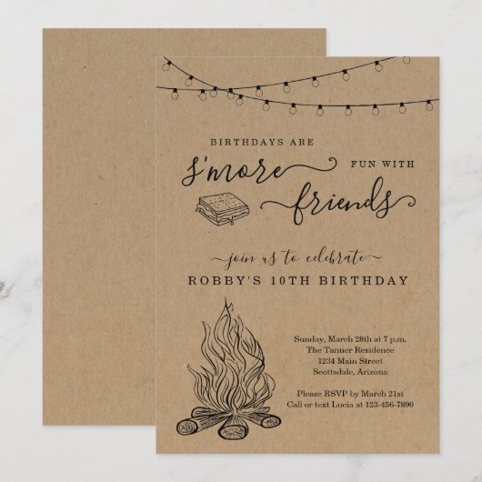 Einladung zur Geburtstagspartei (Vorne/Hinten)