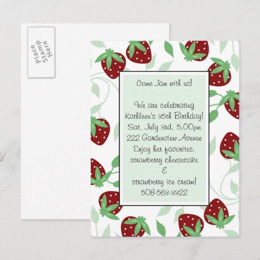 Einladung zur Geburtstagspartei (Vorne/Hinten)