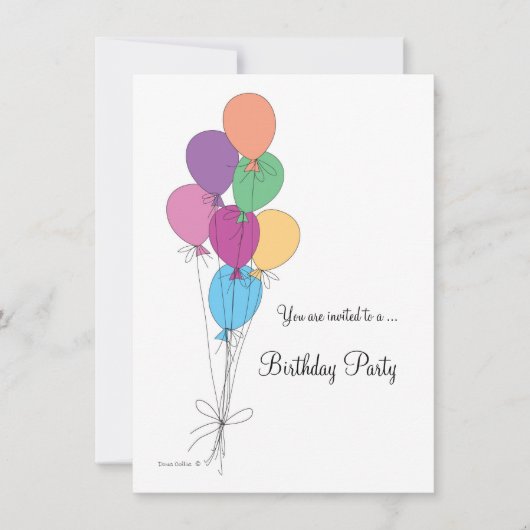 Einladung zur Geburtstagspartei (Vorderseite)