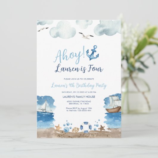 Einladung zur Geburtstagspartei (Stehend Vorderseite)