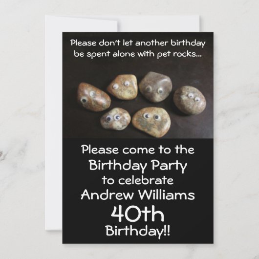 Einladung zur Geburtstagspartei (Vorderseite)