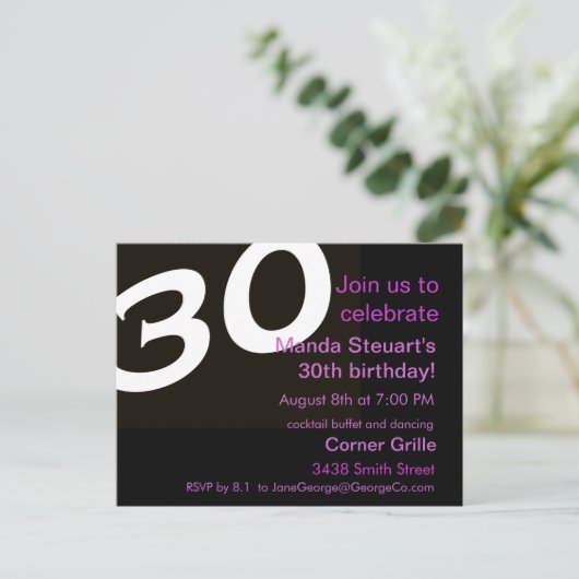 Einladung zur Geburtstagspartei (Stehend Vorderseite)